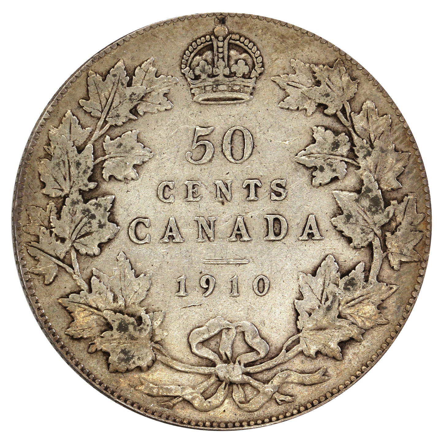 1910 Victorian Leaves Canada 50-cents VF-EF (VF30) $