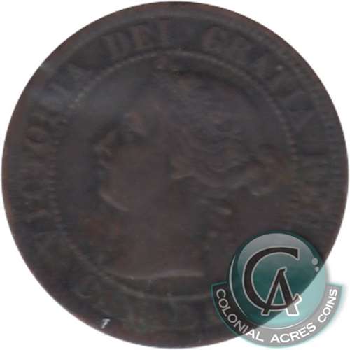1892 Obv. 4 Canada 1-cent Very Fine (VF-20)
