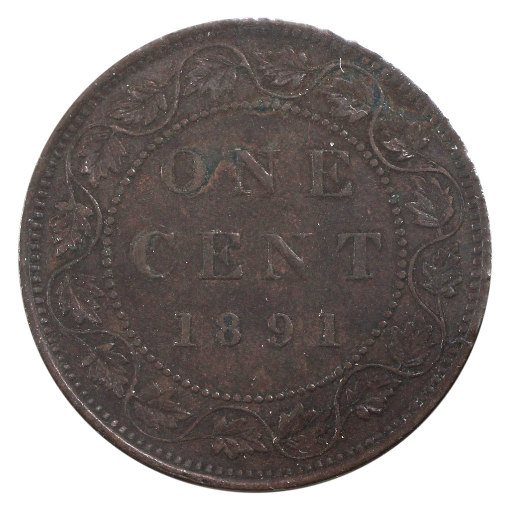 1891 SDSL Obv. 3 Canada 1-cent Extra Fine (EF40) $