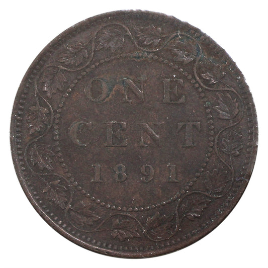 1891 SDSL Obv. 3 Canada 1-cent Extra Fine (EF40) $