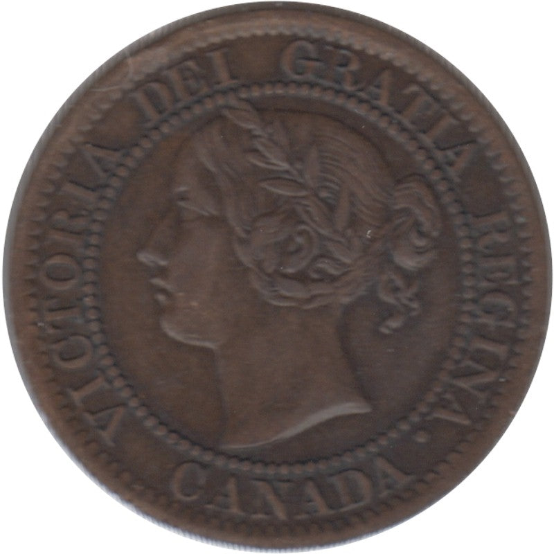1859 Narrow 9 Canada 1-cent Extra Fine (EF40)