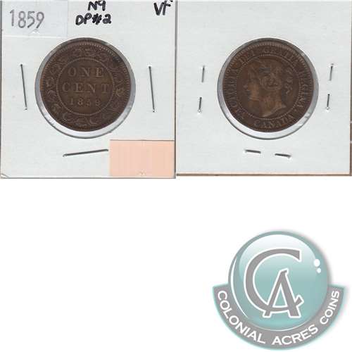 1859 DP N9 #2 Canada 1-cent Very Fine (VF20) $