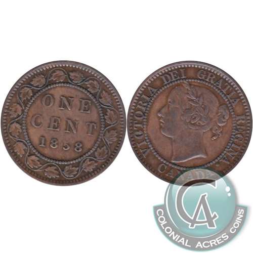 1858 Canada 1-cent VF-EF (VF30) $