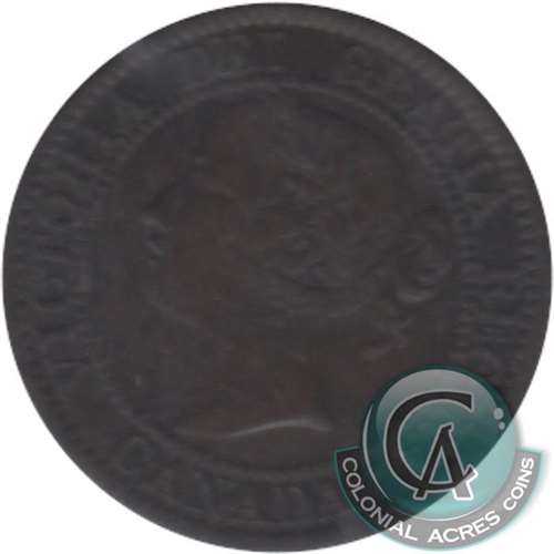 1859 Low 9 Canada 1-cent Fine (F12)