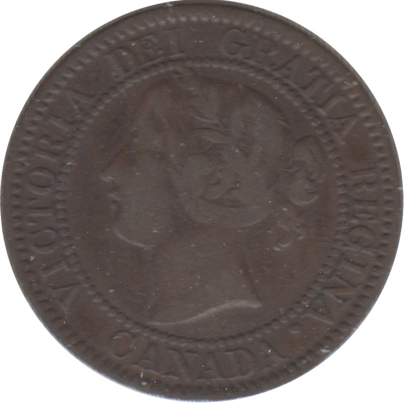 1859 Narrow 9 Canada 1-cent Fine (F-12)