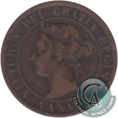1891 LDLL Obv. 2 Canada 1-cent Fine (F12)