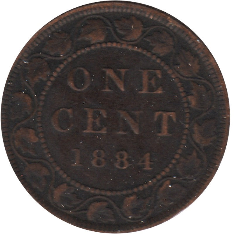 1884 Obv. 2 Canada 1-cent Fine (F-12)