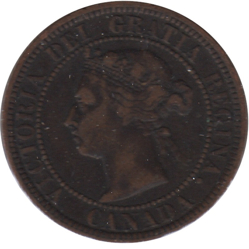 1884 Obv. 2 Canada 1-cent Fine (F-12)
