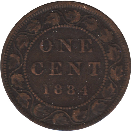 1884 Obv. 2 Canada 1-cent F-VF (F15)