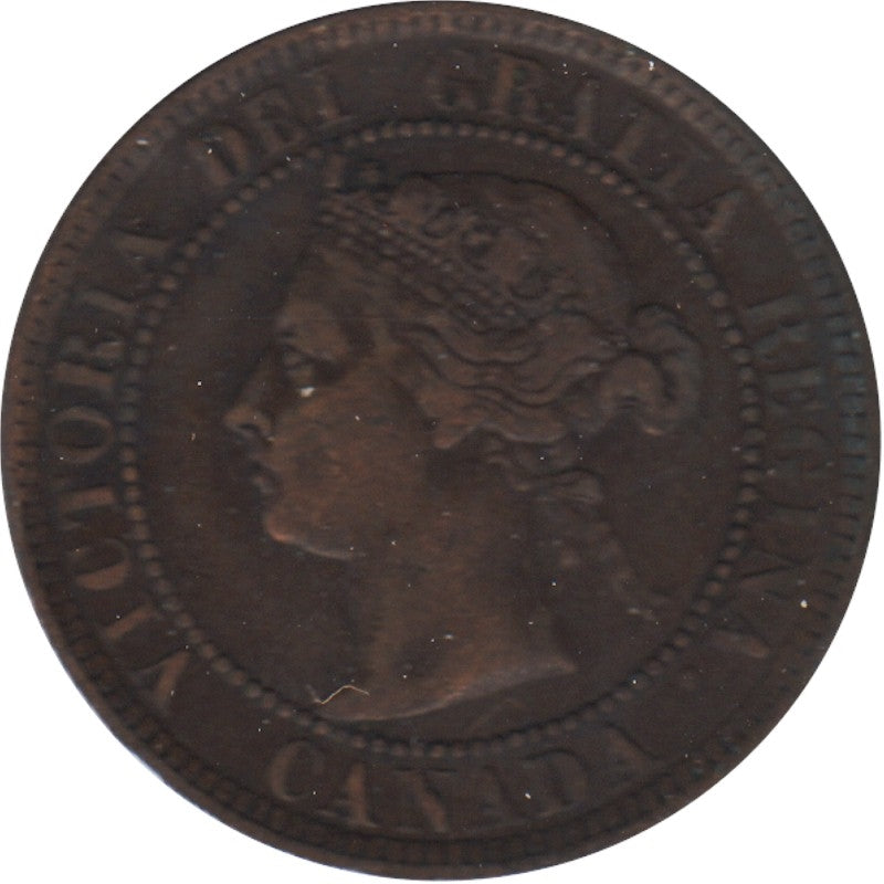 1884 Obv. 2 Canada 1-cent F-VF (F-15)