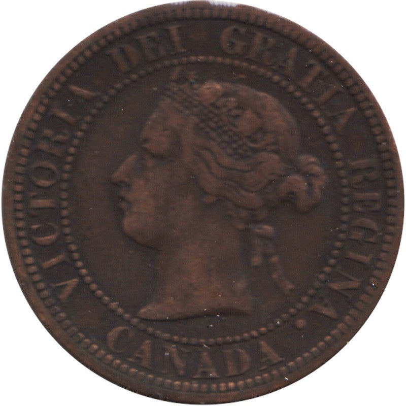 1876H Canada 1-cent F-VF (F15)