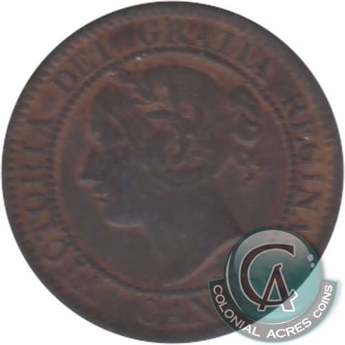 1859 Wide 9/8 Canada 1-cent F-VF (F15) $