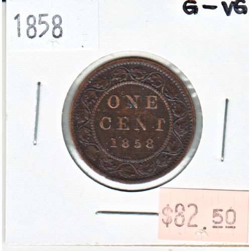 1858 Canada 1-cent G-VG (G-6) $
