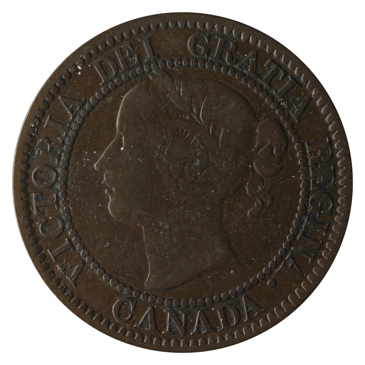 1858 Canada 1-cent F-VF (F-15) $