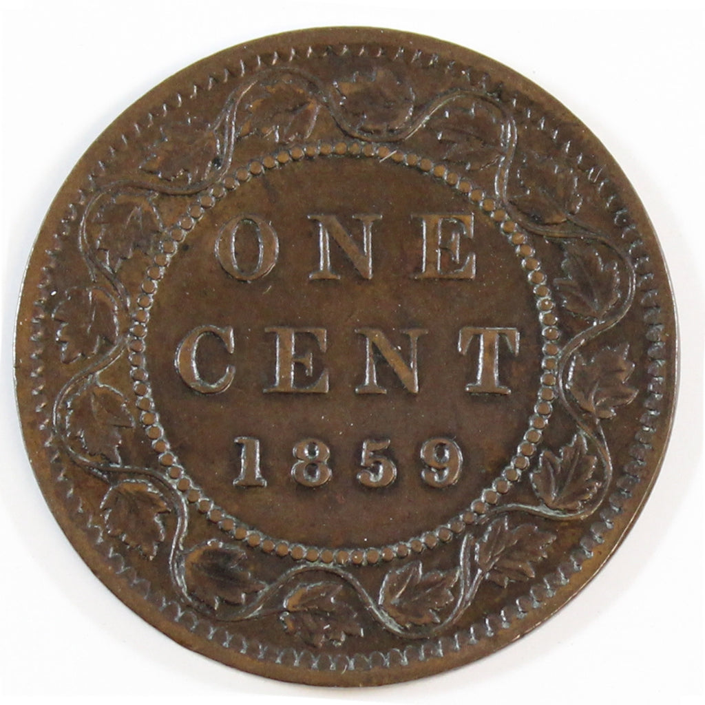 1859 Wide 9/8 Canada 1-cent EF-AU (EF45) $