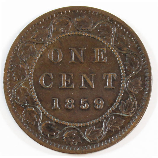 1859 Wide 9/8 Canada 1-cent EF-AU (EF45) $