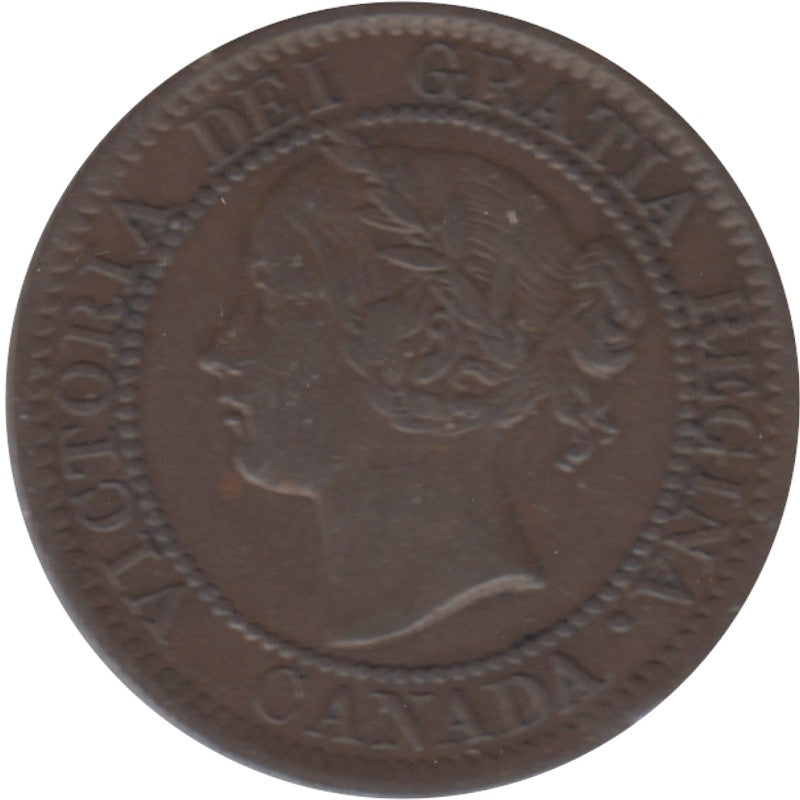 1859 Narrow 9 Canada 1-cent VF-EF (VF30)