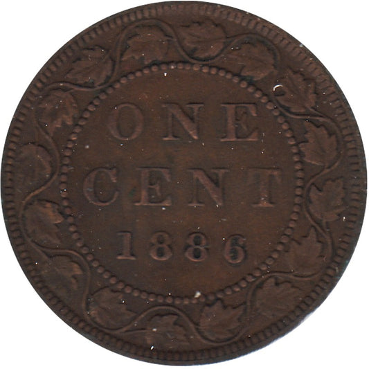1886 Obv. 2 Canada 1-cent Very Fine (VF20)