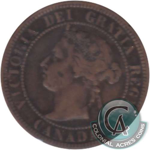1881H Obv. 1 Canada 1-cent F-VF (F15)