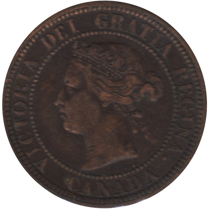 1882H Obv. 1a Canada 1-cent F-VF (F-15)