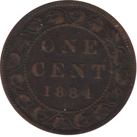 1884 Obv. 2 Canada 1-cent Very Fine (VF20)