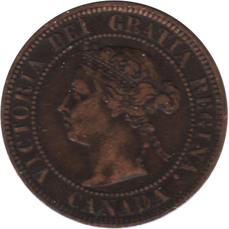 1884 Obv. 2 Canada 1-cent Very Fine (VF-20)