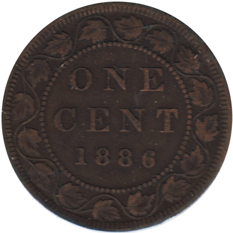 1886 Obv. 2 Canada 1-cent F-VF (F15)