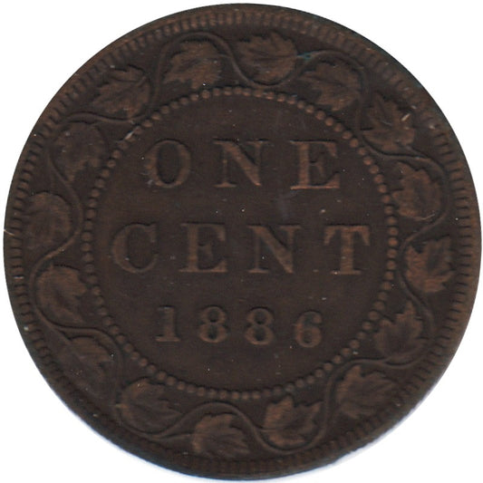 1886 Obv. 2 Canada 1-cent F-VF (F15)