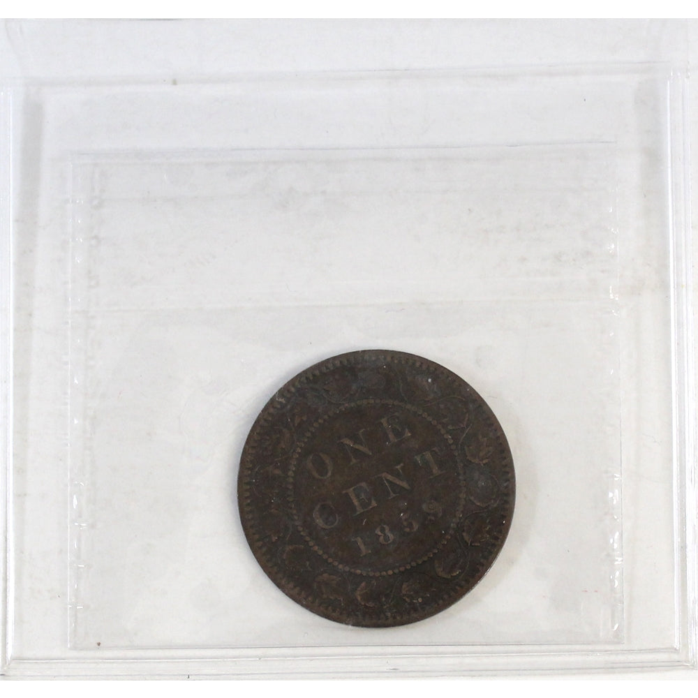 1859 Wide 9/8 Canada 1-cent ICCS Certified VF-20