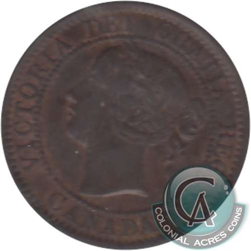 1859 Narrow 9 Canada 1-cent EF-AU (EF45)
