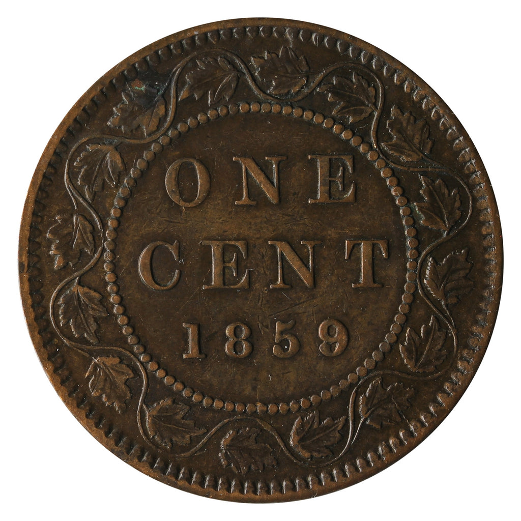 1859 Wide 9/8 Canada 1-cent Extra Fine (EF40) $