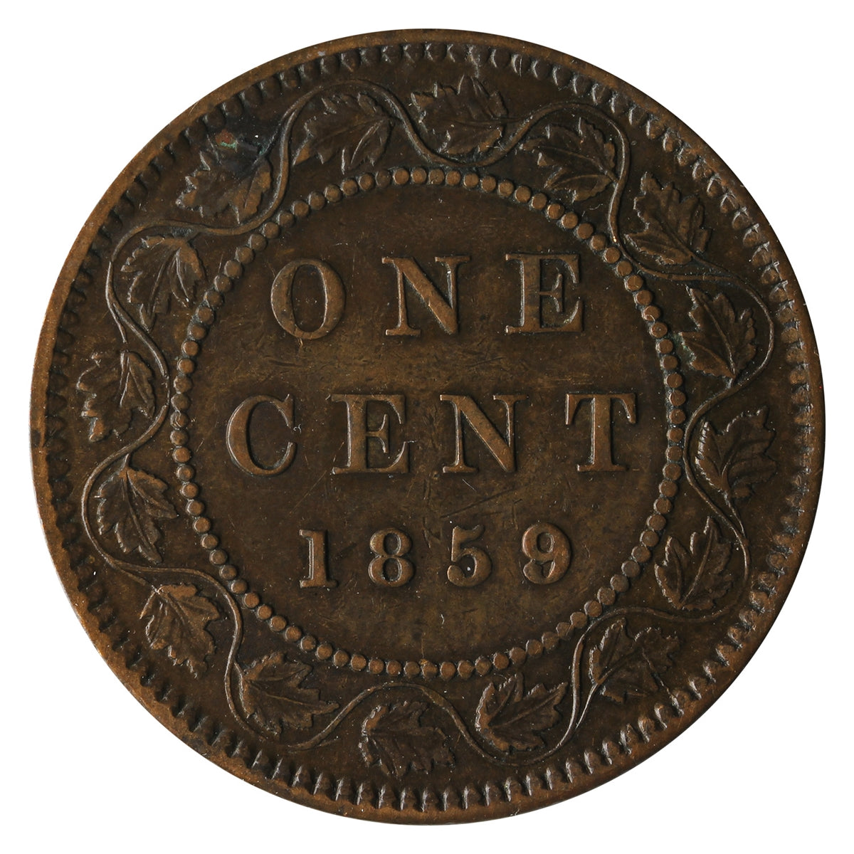 1859 Wide 9/8 Canada 1-cent Extra Fine (EF40) $
