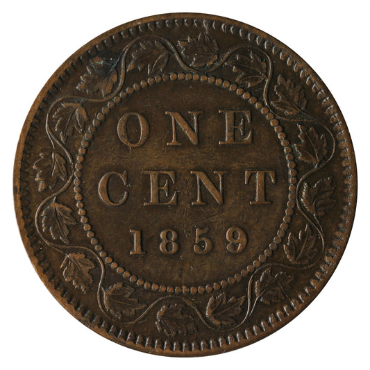 1859 Wide 9/8 Canada 1-cent Extra Fine (EF40) $