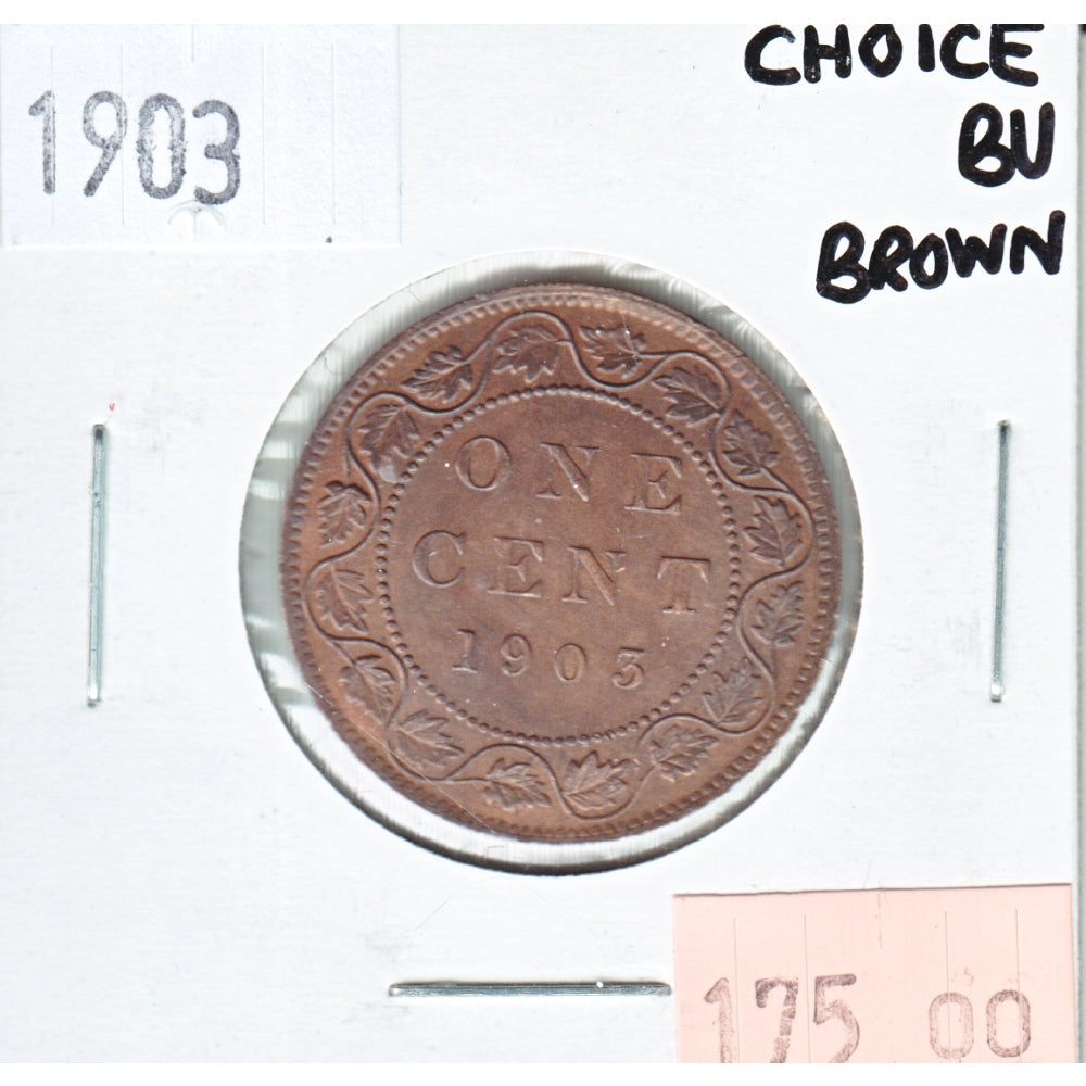 1903 Canada 1-cent Choice Brilliant Uncirculated Brown (MS64) $