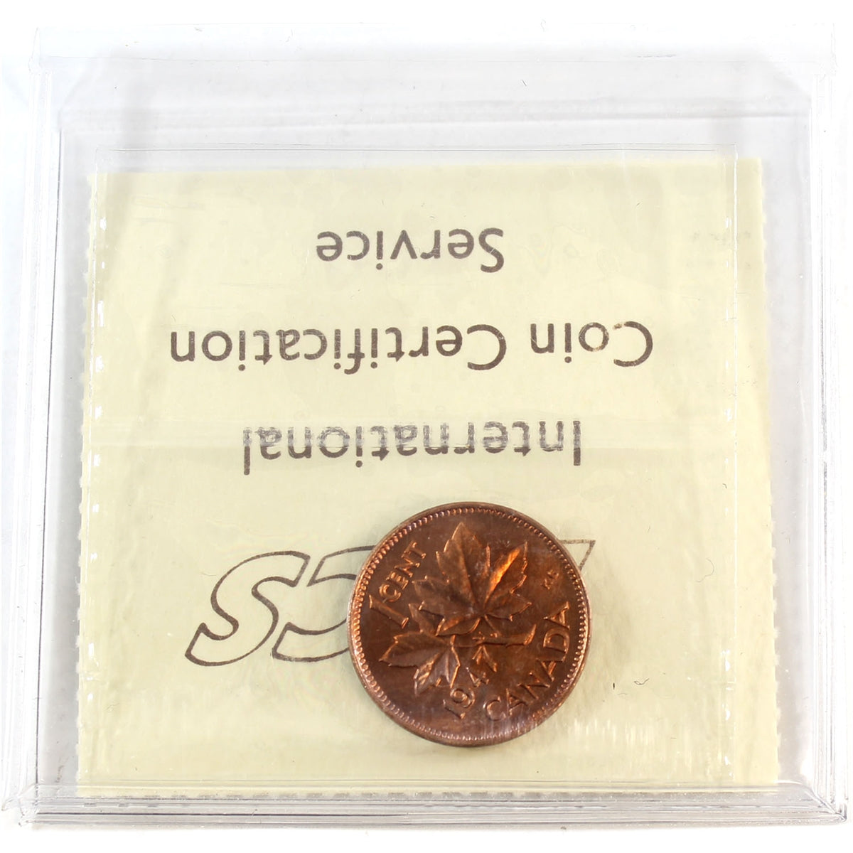 1947 Canada 1-cent ICCS Certified MS65 Red
