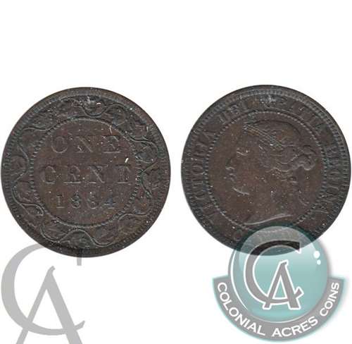 1884 Obv. 1 Canada 1-cent F-VF (F15) $