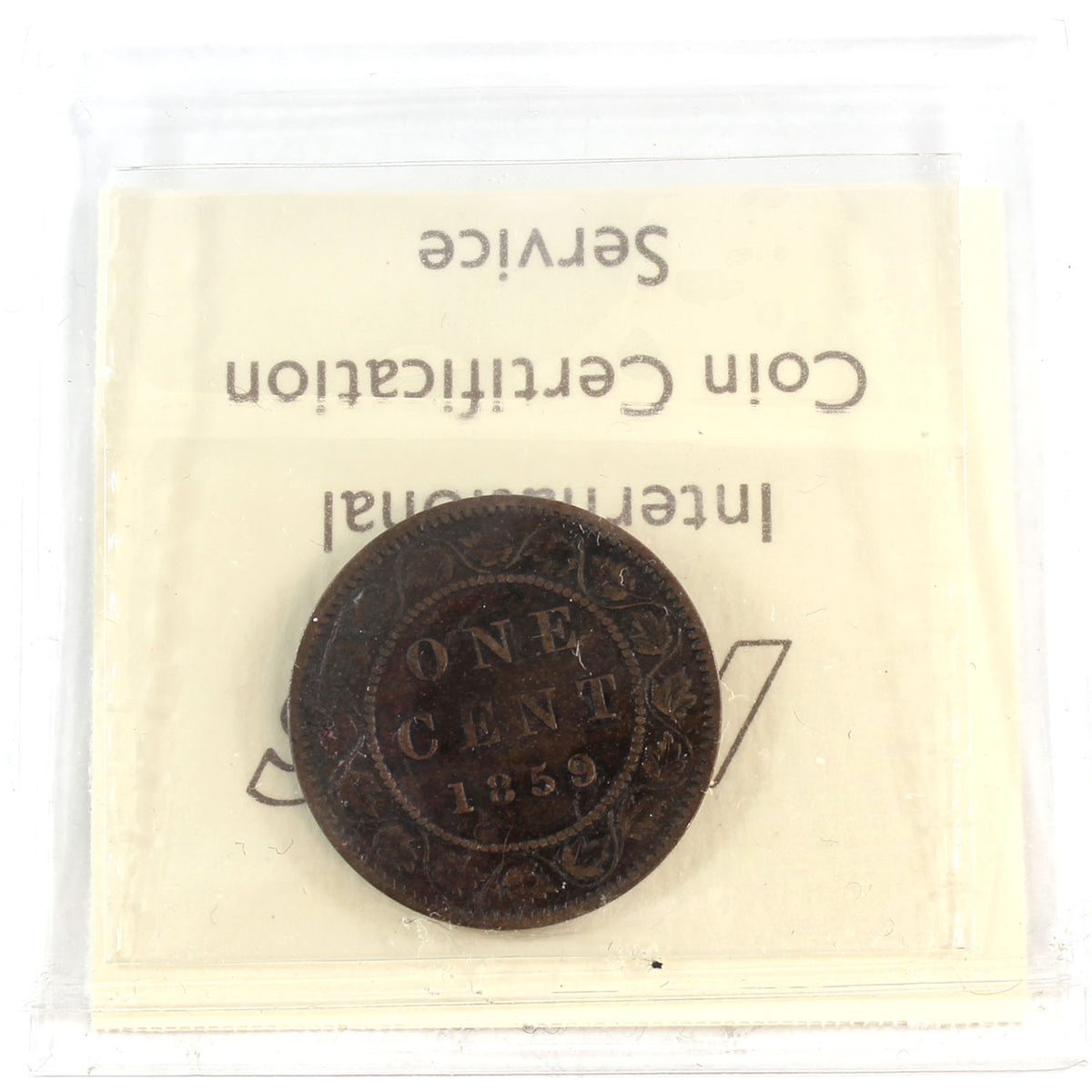 1859 Wide 9/8 Canada 1-cent ICCS Certified F15