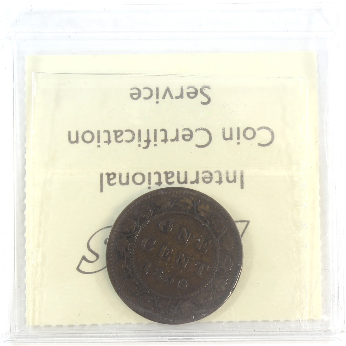 1859 Wide 9/8 Canada 1-cent ICCS Certified F-12
