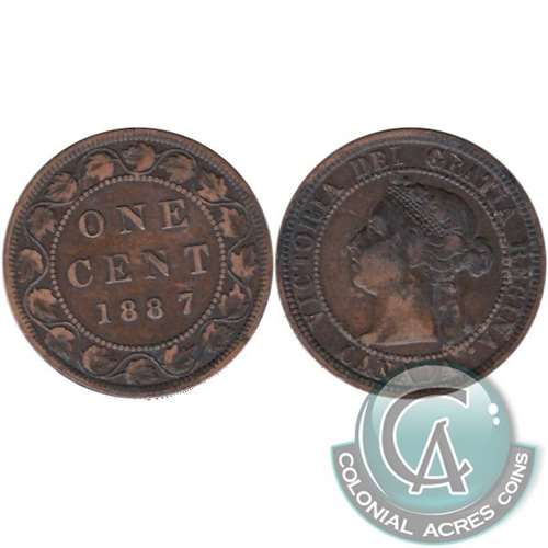 1887 Far 7 Canada 1-cent F-VF (F15)