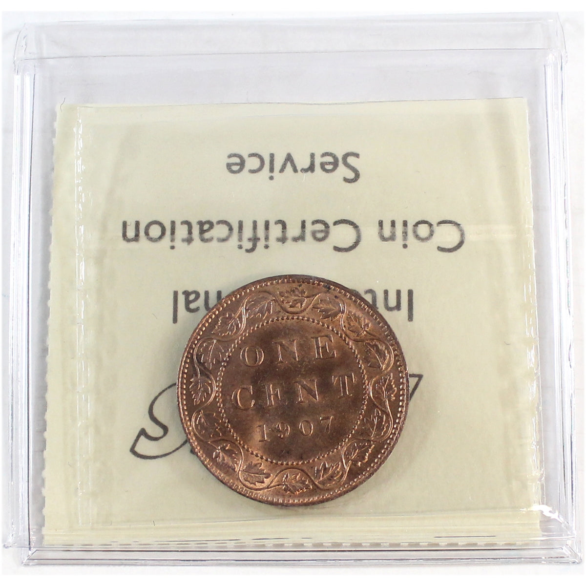 1907 Canada 1-cent ICCS Certified MS64 Red (XIC 352)