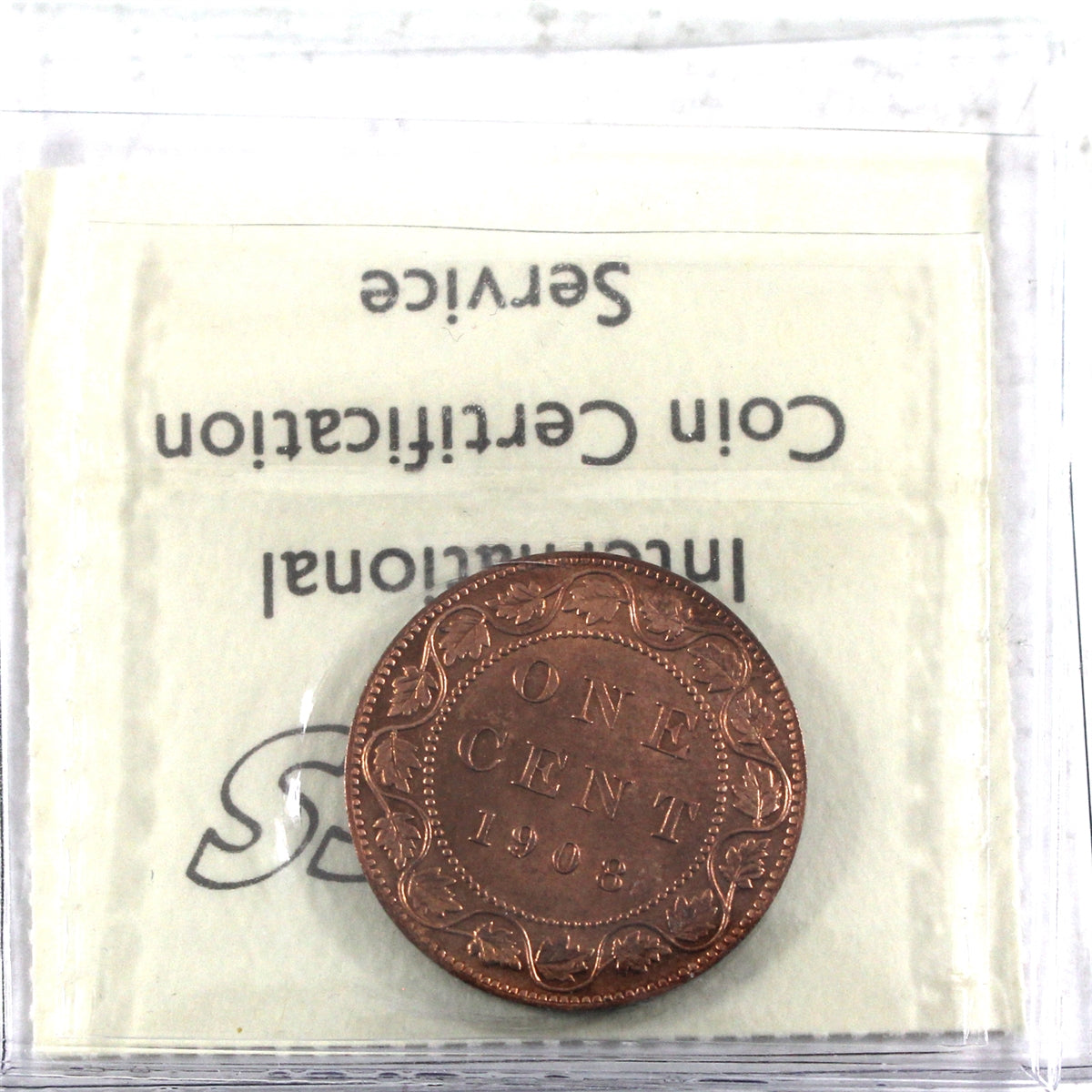 1908 Canada 1-cent ICCS Certified MS65 Red (XIC 354)