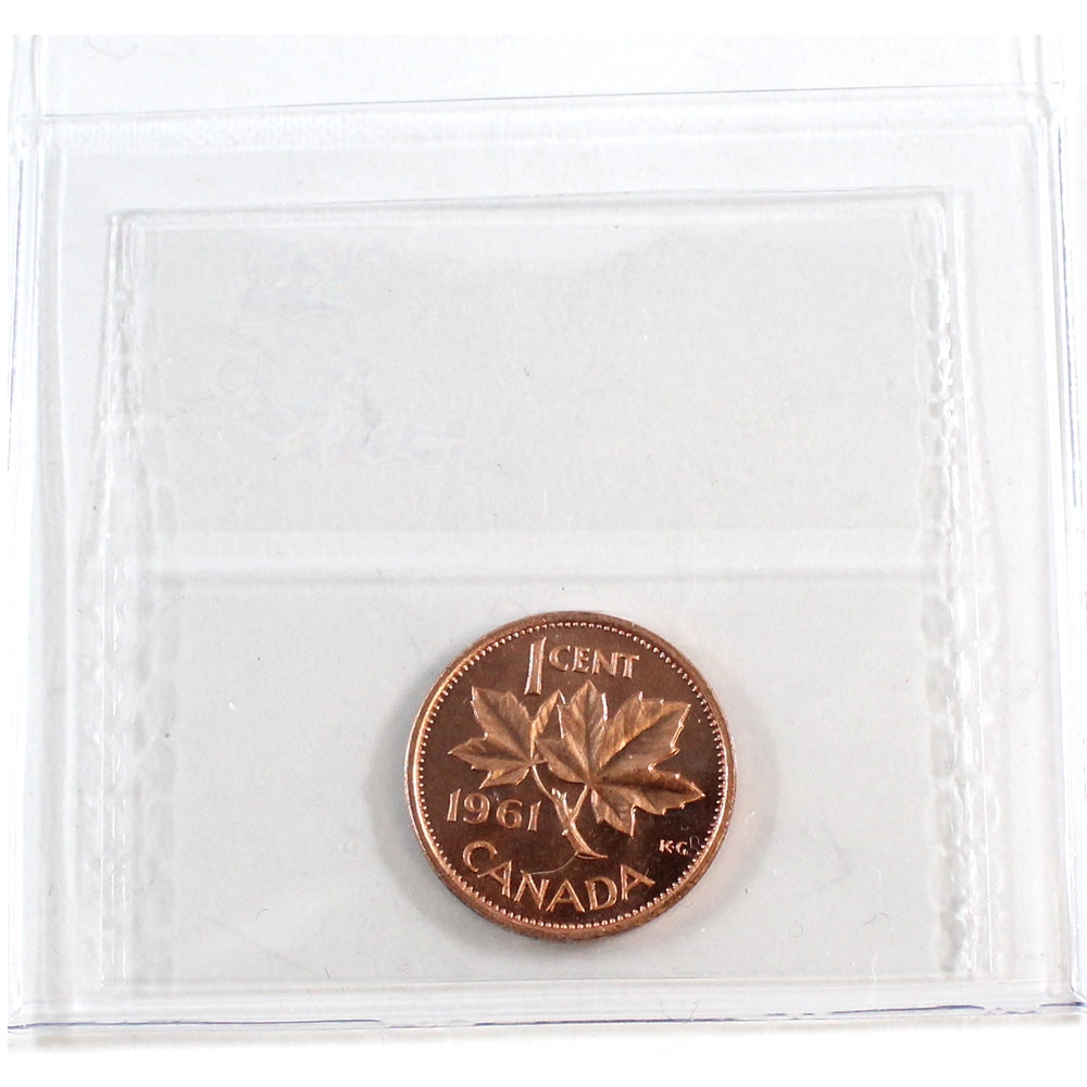 1961 Canada 1-cent ICCS Certified PL65 Red; Heavy Cameo