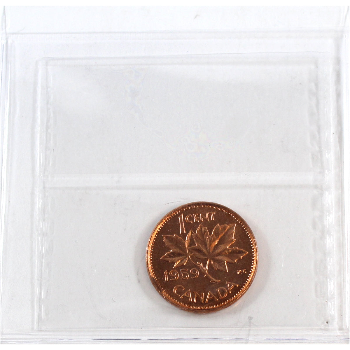 1959 Canada 1-cent ICCS Certified MS-66 Red