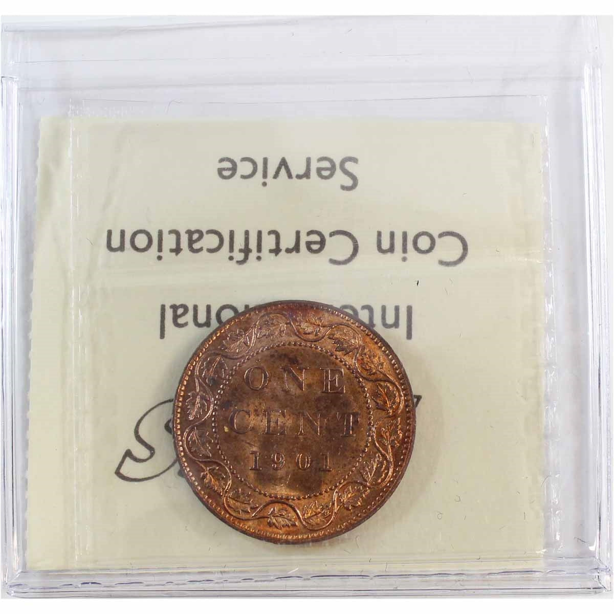 1901 Canada 1-cent ICCS Certified MS64 Red (XMU 375)