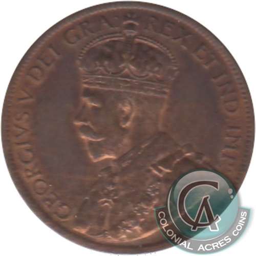 1920 Large Canada 1-cent AU-UNC (AU-55)