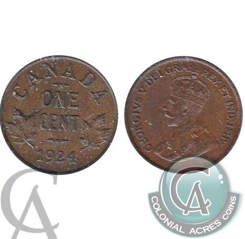 1924 Canada 1-cent Almost Uncirculated (AU50)
