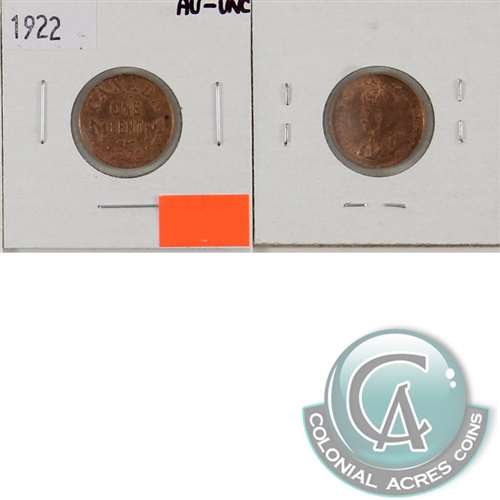 1922 Canada 1-cent AU-UNC (AU-55) $