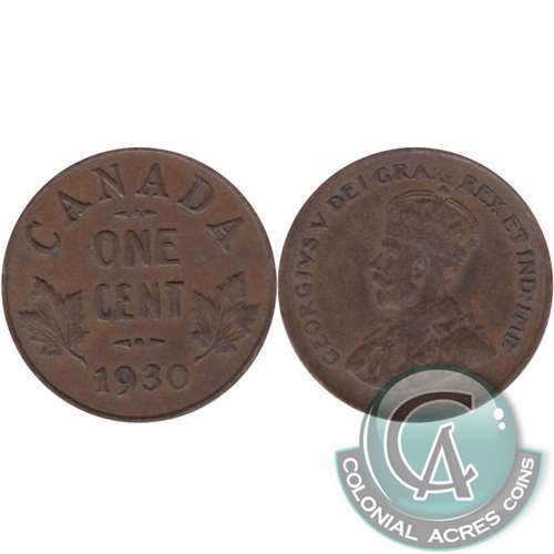 1930 Canada 1-cent AU-UNC (AU55)