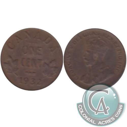 1932 Canada 1-cent Almost Uncirculated (AU50)
