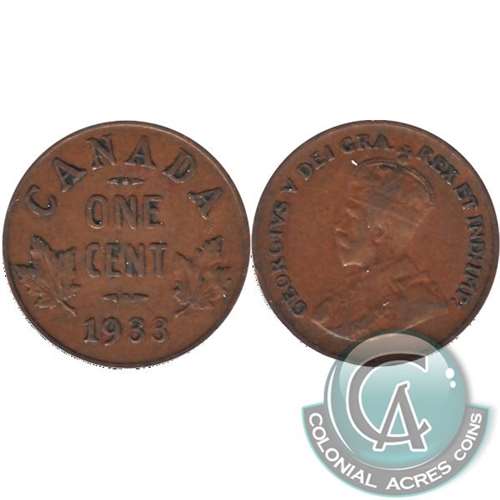 1933 Canada 1-cent Fine (F12)